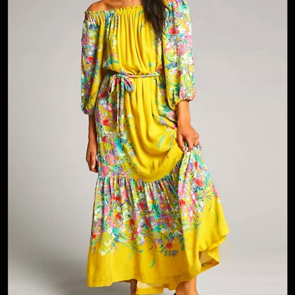 Anthropologie Eliora Off The Shoulder Maxi Dress XS